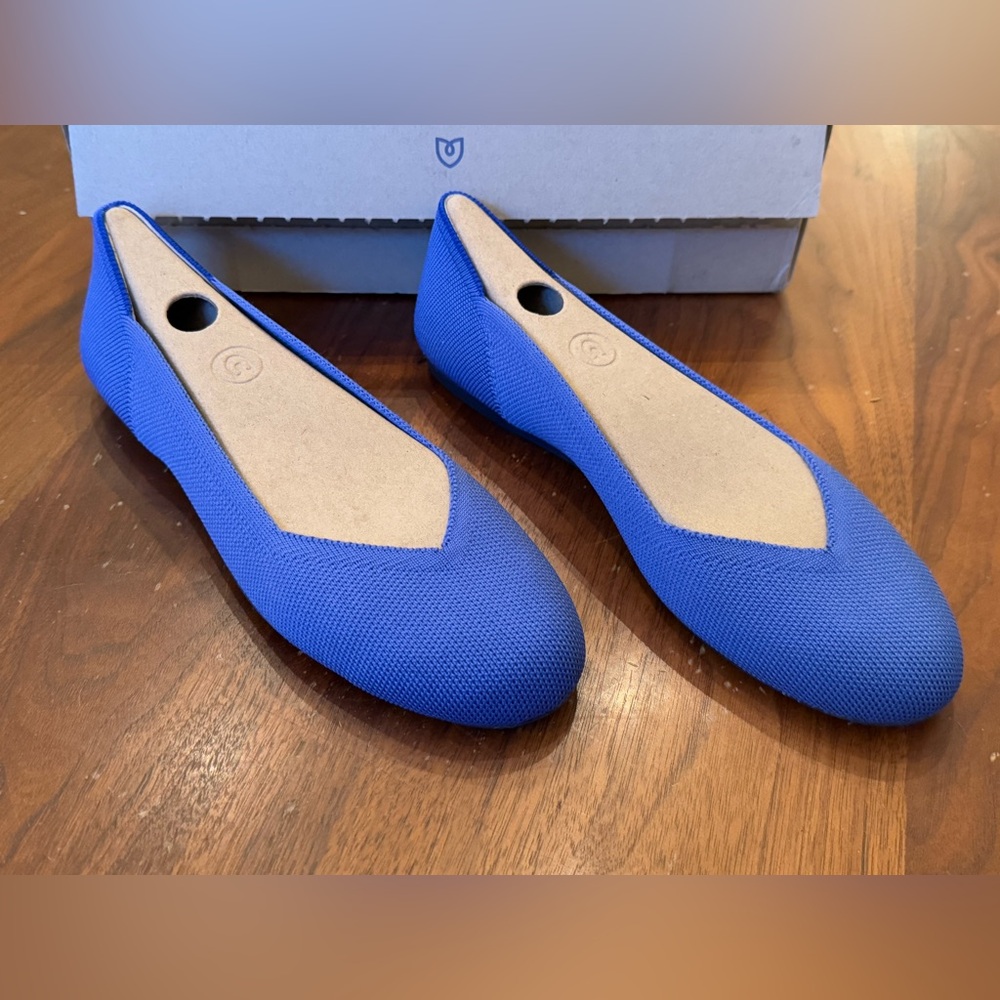 Rothy’s cornflower blue round toe flats